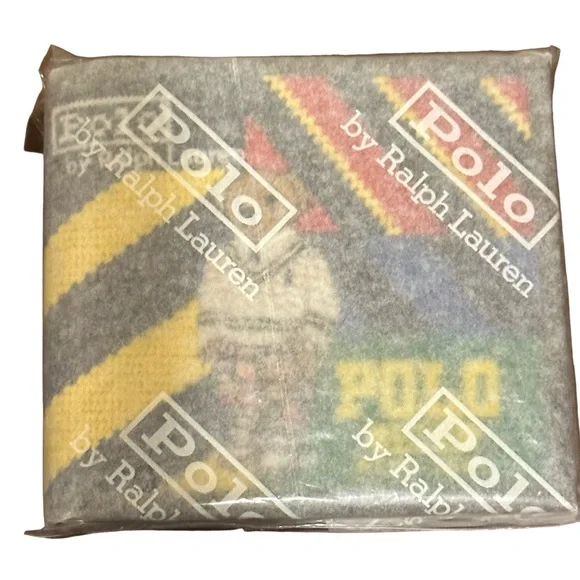 Polo Ralph Lauren Bear Stripped Needlepoint Leather Wallet NWT - Picture 5 of 8